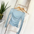 Pure and alluring patchwork long-sleeved top